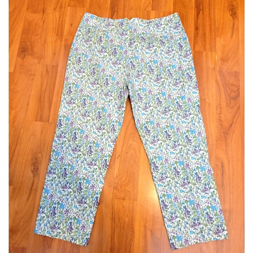 VNT Guy Rover Floral Capri pant with leaves and flower print. Size 6